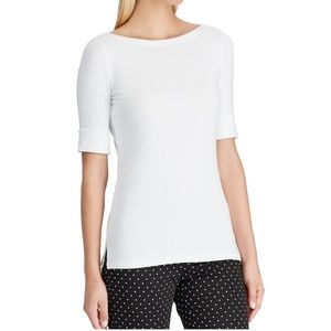 NWT Ladies M White Chaps Tee